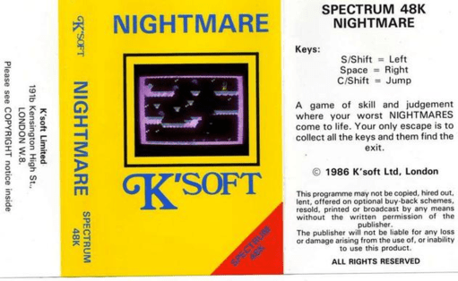 Nightmare box art for ZX Spectrum